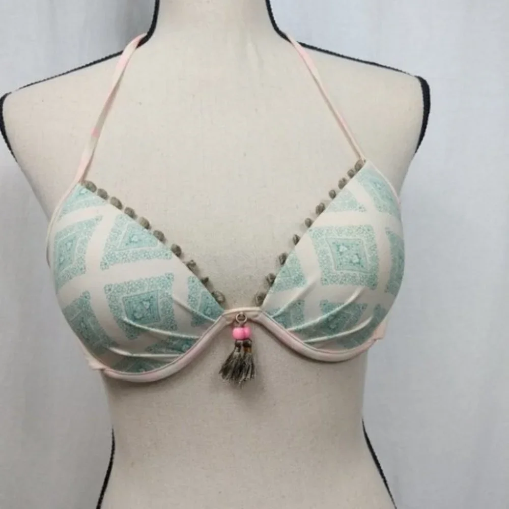 Victoria's Secret Pom Pom Tassel Bikini Set 32C L - Picture 2 of 7